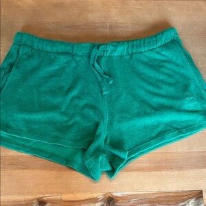 Vibrant Green Women's Terry Cloth Athletic Shorts